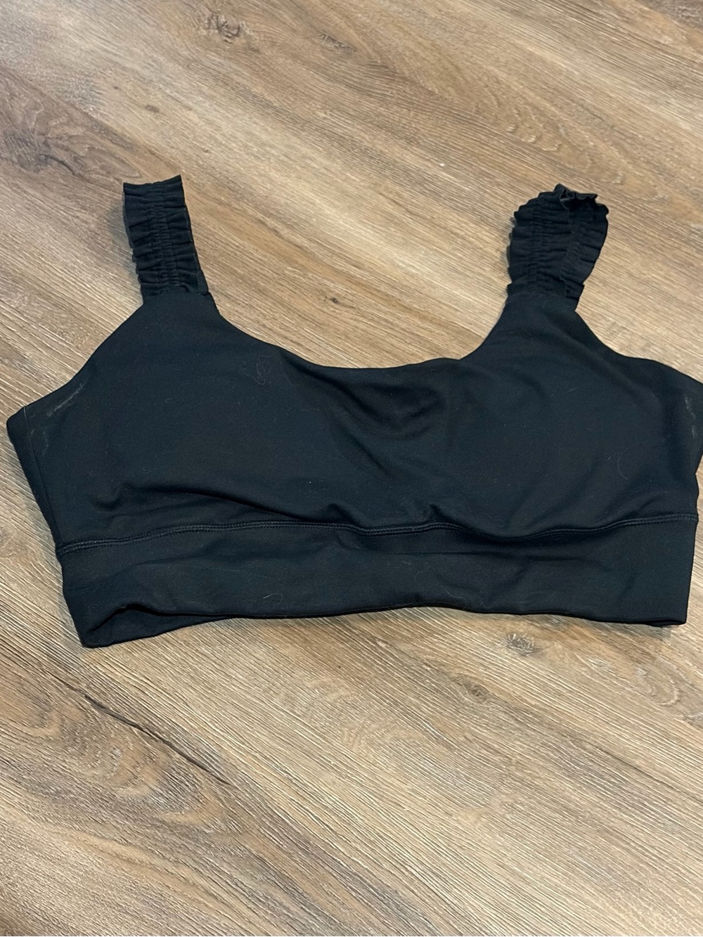 Sincerly Jules Black Ruched-Strap Bralette Size L